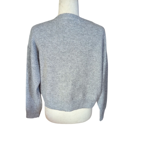 Luna Ivy Gray Cherry Girl Soft Novelty Whimsical Sweater Sz XS - Picture 3 of 9